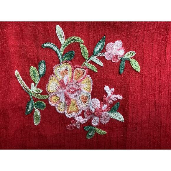 Fig & Flower Anthropologie Embroidered Floral Blouse,V-neckline, 3/4 sleeves 3X - Picture 6 of 7